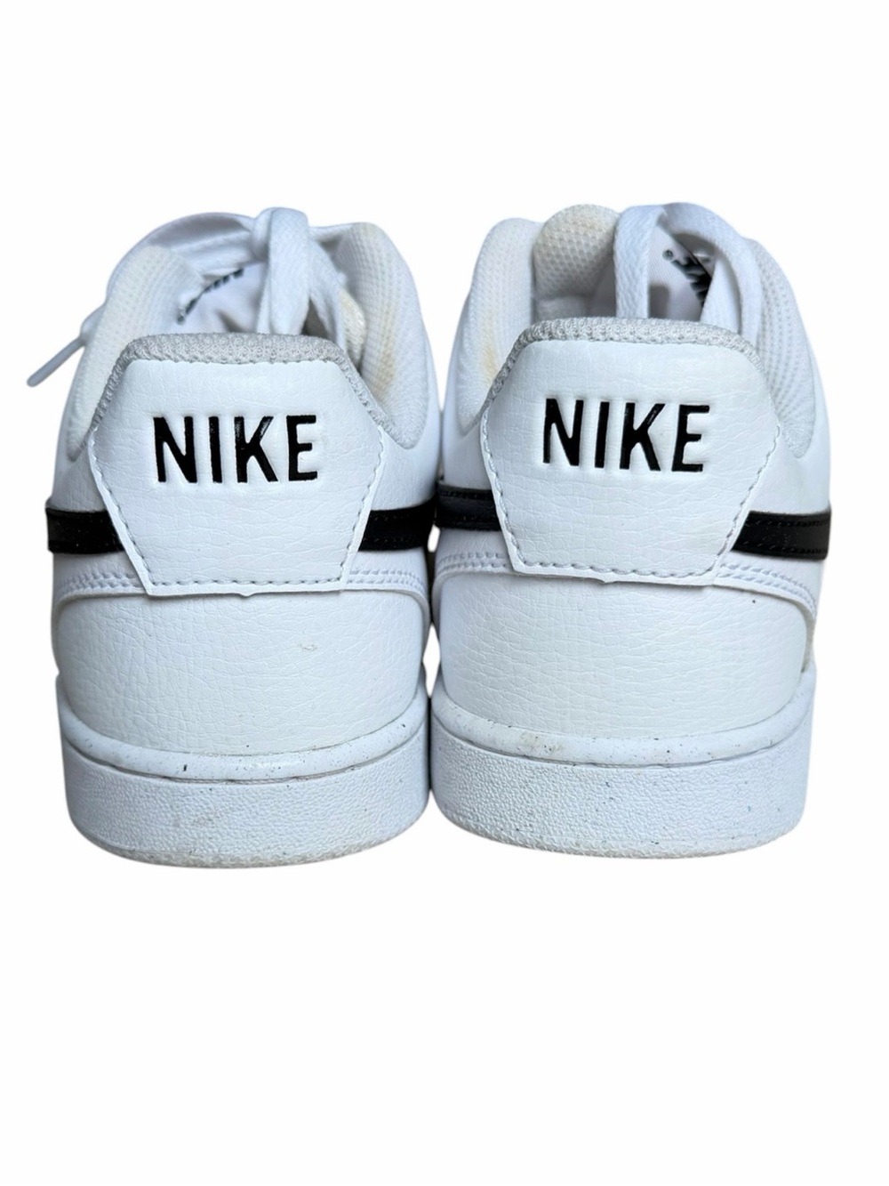 Nike Court Vision Low Next Nature Leather Sneakers Womens 9 Black White - Picture 6 of 8